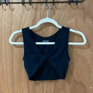 Black Garage Crop Top